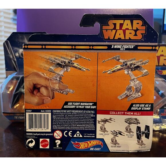 Hot Wheels STAR WARS X-WING Fighter Red 5 Millennium Falcon Tie Fighter 2014 NEW - Picture 10 of 12